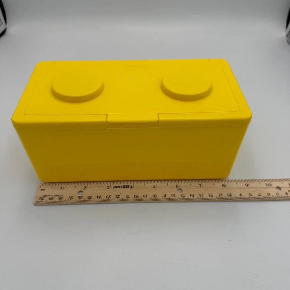 Vintage Chubs Stackables Yellow Plastic Baby Wipe Storage Box Brick Style